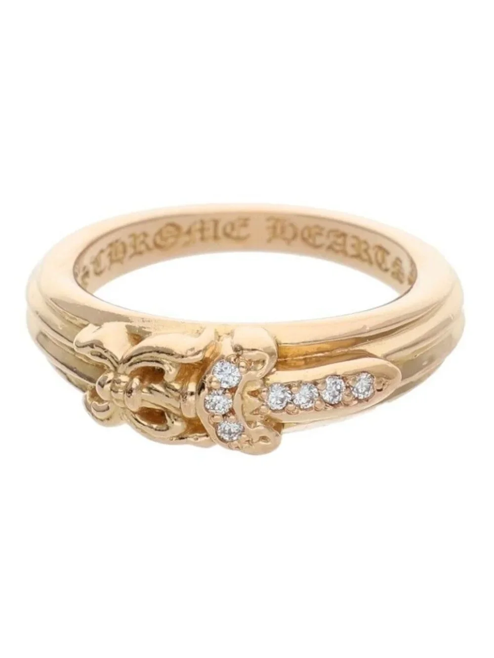 Chrome Hearts 22k Baby Clsc P D 22k Classic Dagger Pave Diamond Gold Ring